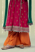Maria B | 3 Piece Embroidered Raw Silk Suit | MKS-W24-10 8-Jun Maroon
