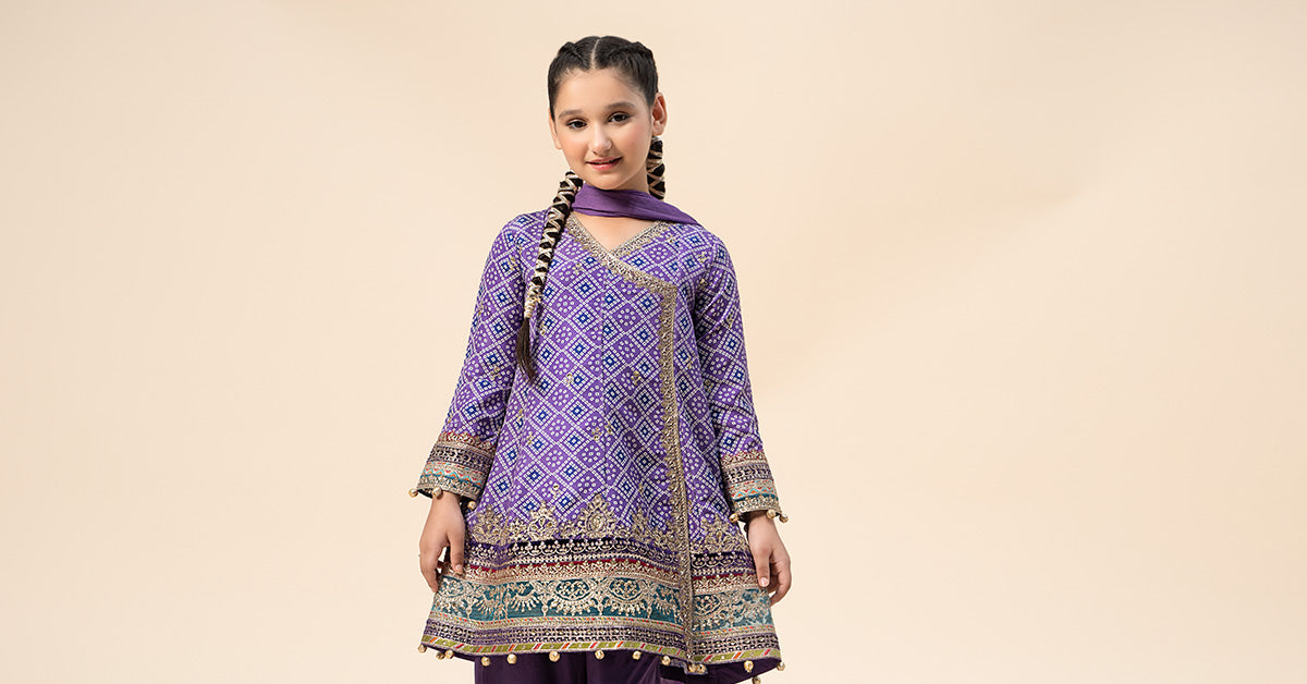 Maria B | 3 Piece Embroidered Raw Silk Suit | MKS-W24-20