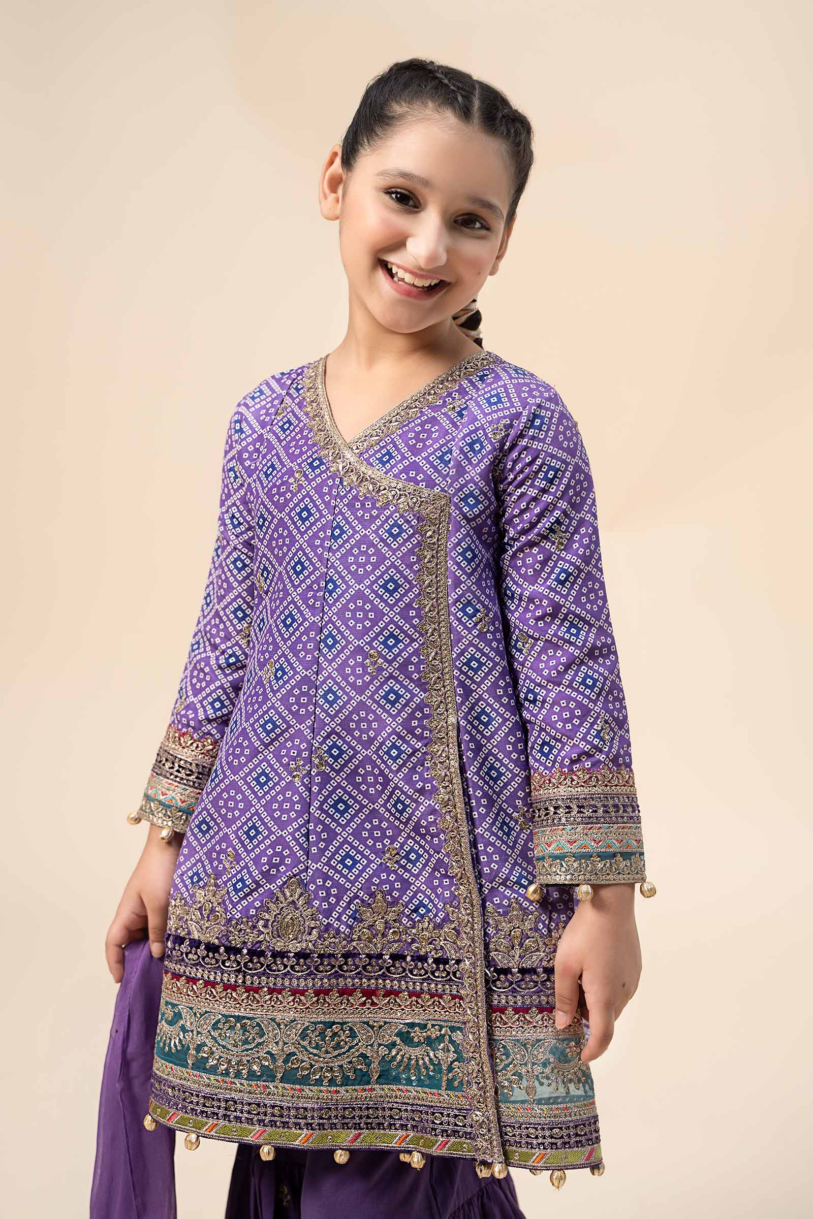Maria B | 3 Piece Embroidered Raw Silk Suit | MKS-W24-20