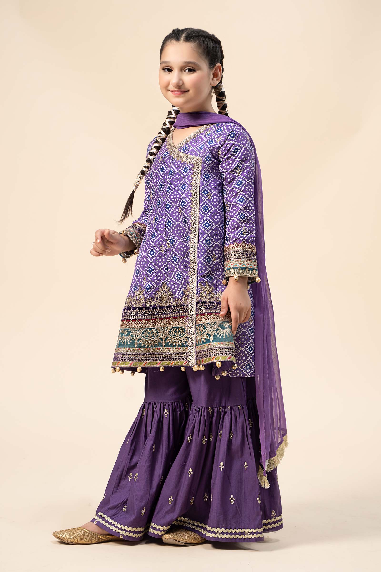 Maria B | 3 Piece Embroidered Raw Silk Suit | MKS-W24-20