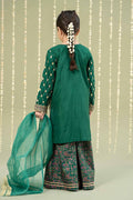 Maria B | 3 Piece Embroidered Raw Silk Suit | MKS-W24-28 12-Oct Green