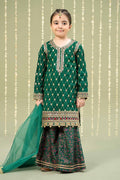 Maria B | 3 Piece Embroidered Raw Silk Suit | MKS-W24-28 4-Feb Green