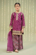 Maria B | 3 Piece Embroidered Raw Silk Suit | MKS-W24-28 4-Feb Purple