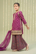 Maria B | 3 Piece Embroidered Raw Silk Suit | MKS-W24-28 10-Aug Purple