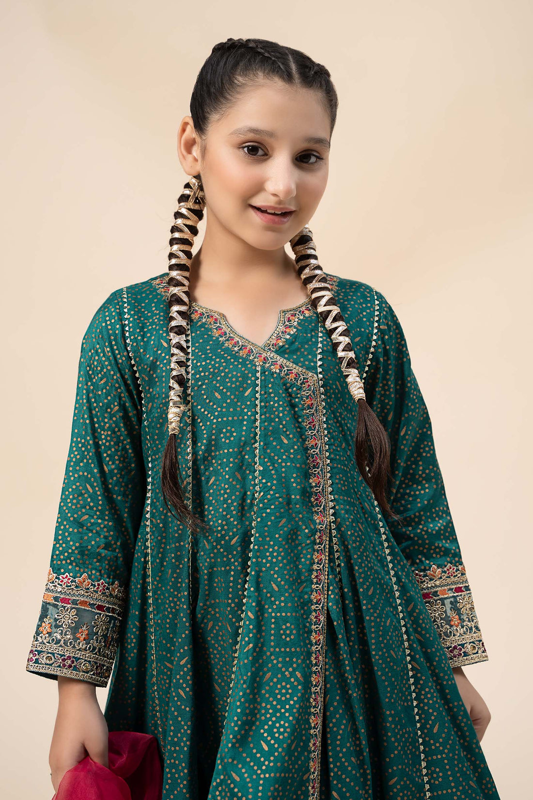 Maria B | 3 Piece Embroidered Raw Silk Suit | MKS-W24-29 4-Feb Blue