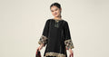 Maria B | 3 Piece Embroidered Raw Silk Suit | MKS-W24-31 12-Oct Black