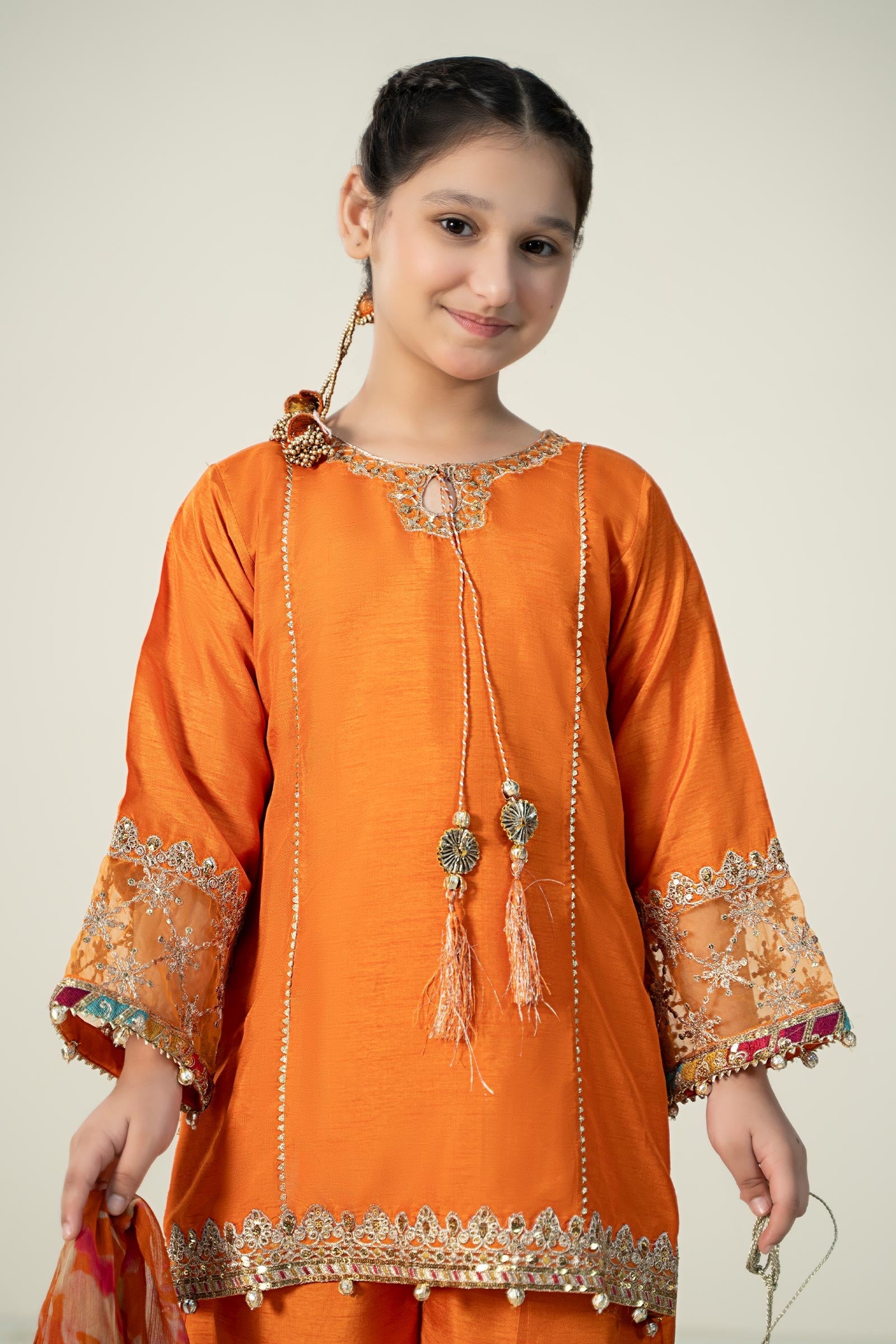 Maria B | 3 Piece Embroidered Raw Silk Suit | MKS-W24-31