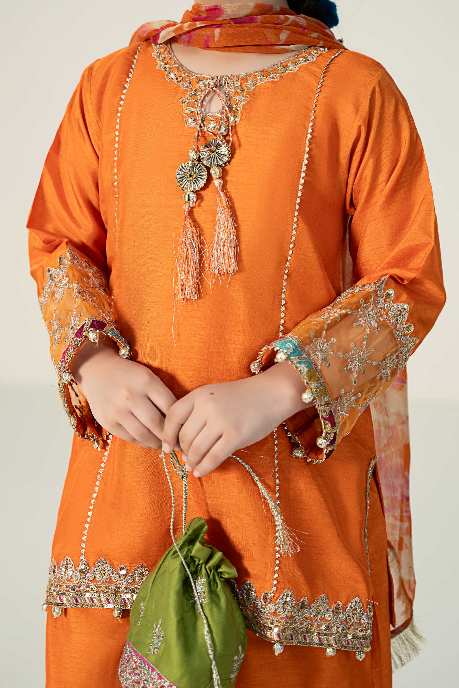 Maria B | 3 Piece Embroidered Raw Silk Suit | MKS-W24-31