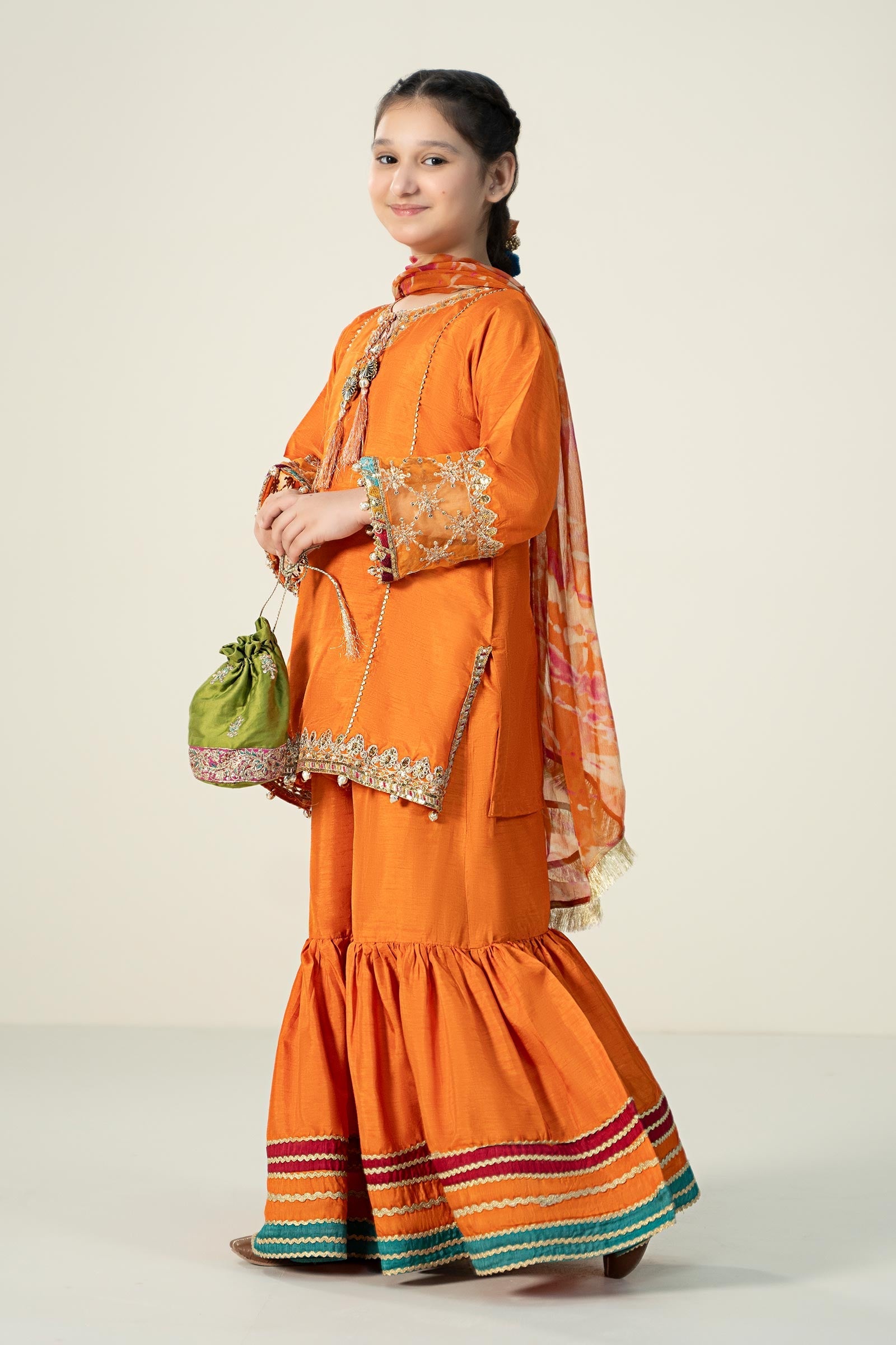 Maria B | 3 Piece Embroidered Raw Silk Suit | MKS-W24-31
