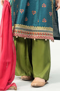 Maria B | 3 Piece Embroidered Raw Silk Suit | MKS-W24-33 10-Aug Blue