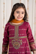 Maria B | 3 Piece Embroidered Raw Silk Suit | MKS-EF25-30 8-Jun Maroon