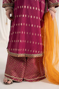 Maria B | 3 Piece Embroidered Raw Silk Suit | MKS-EF25-30 12-Oct Maroon