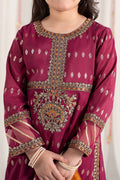 Maria B | 3 Piece Embroidered Raw Silk Suit | MKS-EF25-30 10-Aug Maroon