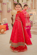 Maria B | 3 Piece Embroidered Raw Silk Suit | MKS-W24-02 8-Jun Red