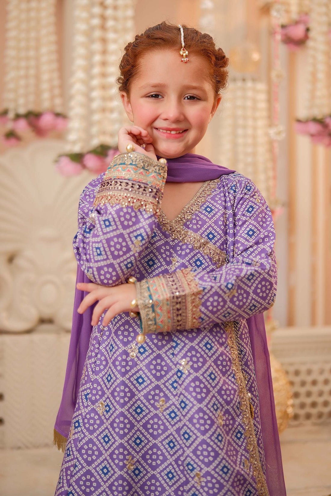 Maria B | 3 Piece Embroidered Raw Silk Suit | MKS-W24-20 4-Feb Purple
