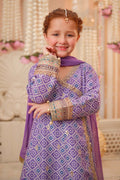 Maria B | 3 Piece Embroidered Raw Silk Suit | MKS-W24-20 6-Apr Purple