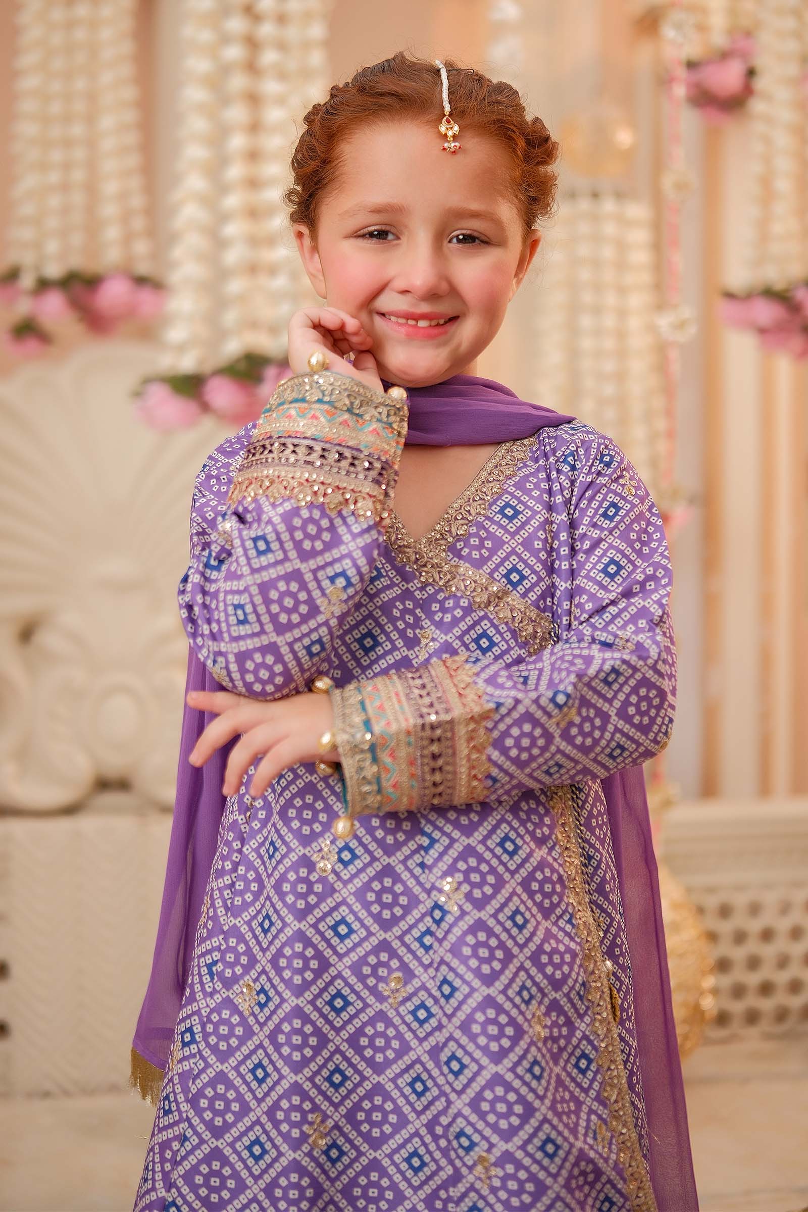 Maria B | 3 Piece Embroidered Raw Silk Suit | MKS-W24-20 6-Apr Purple