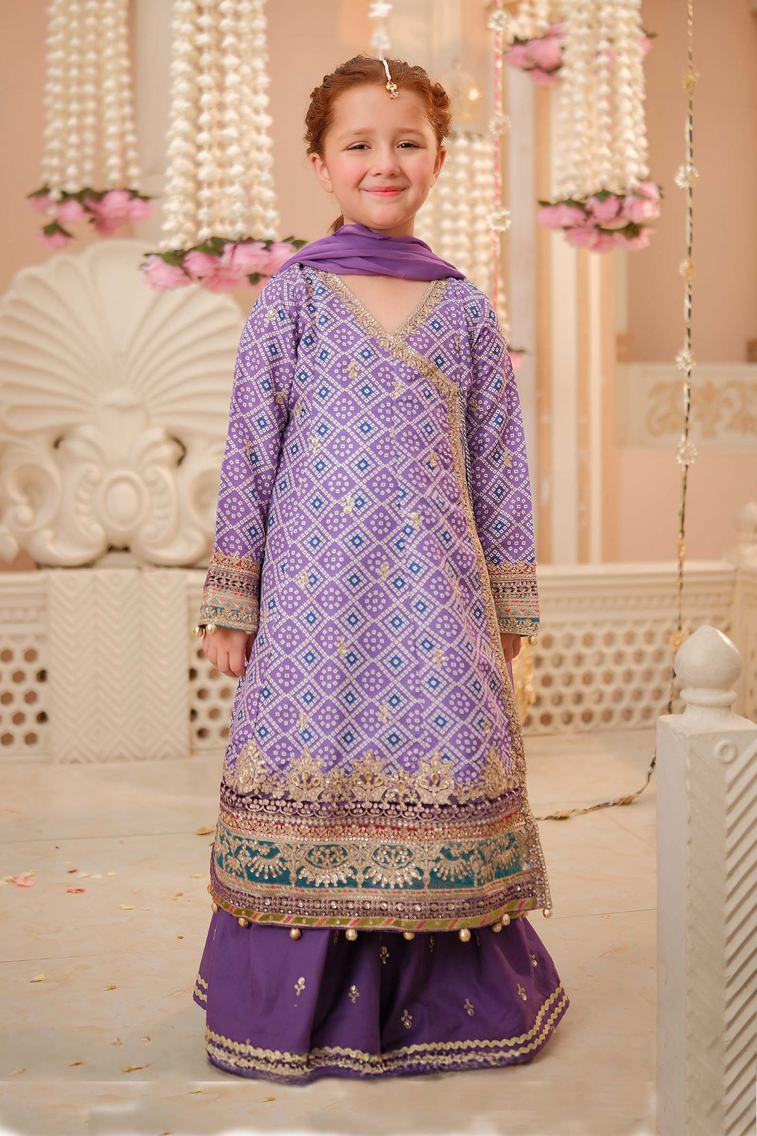Maria B | 3 Piece Embroidered Raw Silk Suit | MKS-W24-20 4-Feb Purple