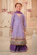 Maria B | 3 Piece Embroidered Raw Silk Suit | MKS-W24-20 4-Feb Purple