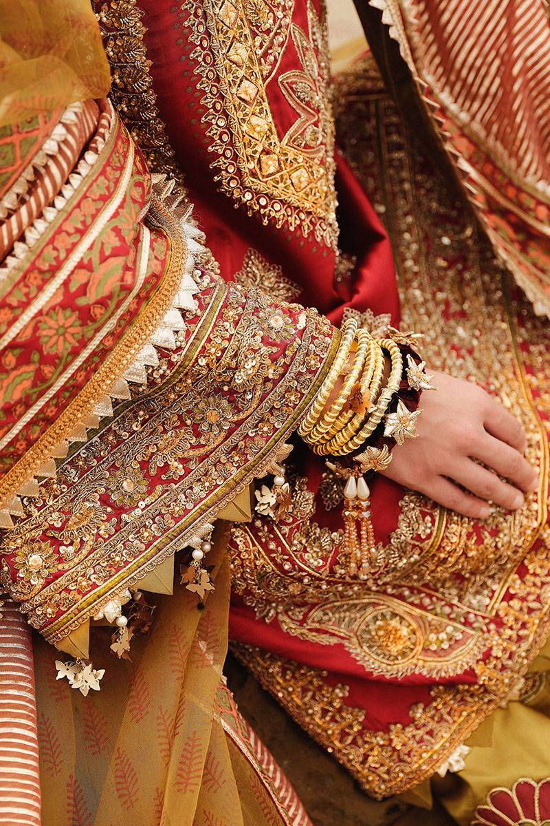 MNR | Gehraiyaan Shaadi Collection | Atlas - Pakistani Designer Dress - by MNR | Type: Bridal - 100% Original at Saira Sultan