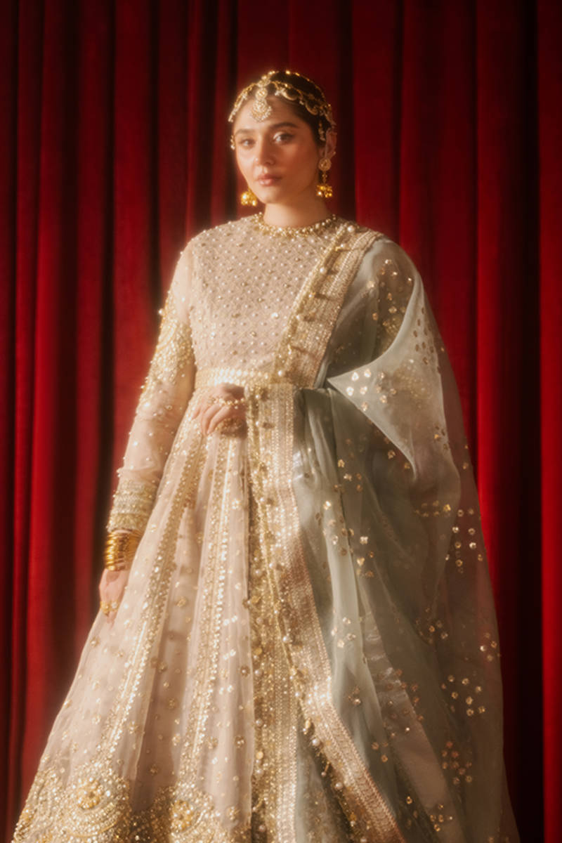 MNR | Zarlish Festive Formals | Shabnami L Beige Organza