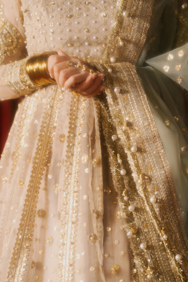 MNR | Zarlish Festive Formals | Shabnami M Beige Organza