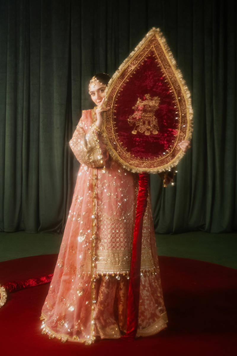 MNR | Zarlish Festive Formals | Guriya Rani L Ash Pink Organza