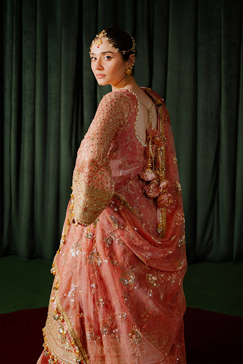MNR | Zarlish Festive Formals | Guriya Rani Custom Size Ash Pink Organza