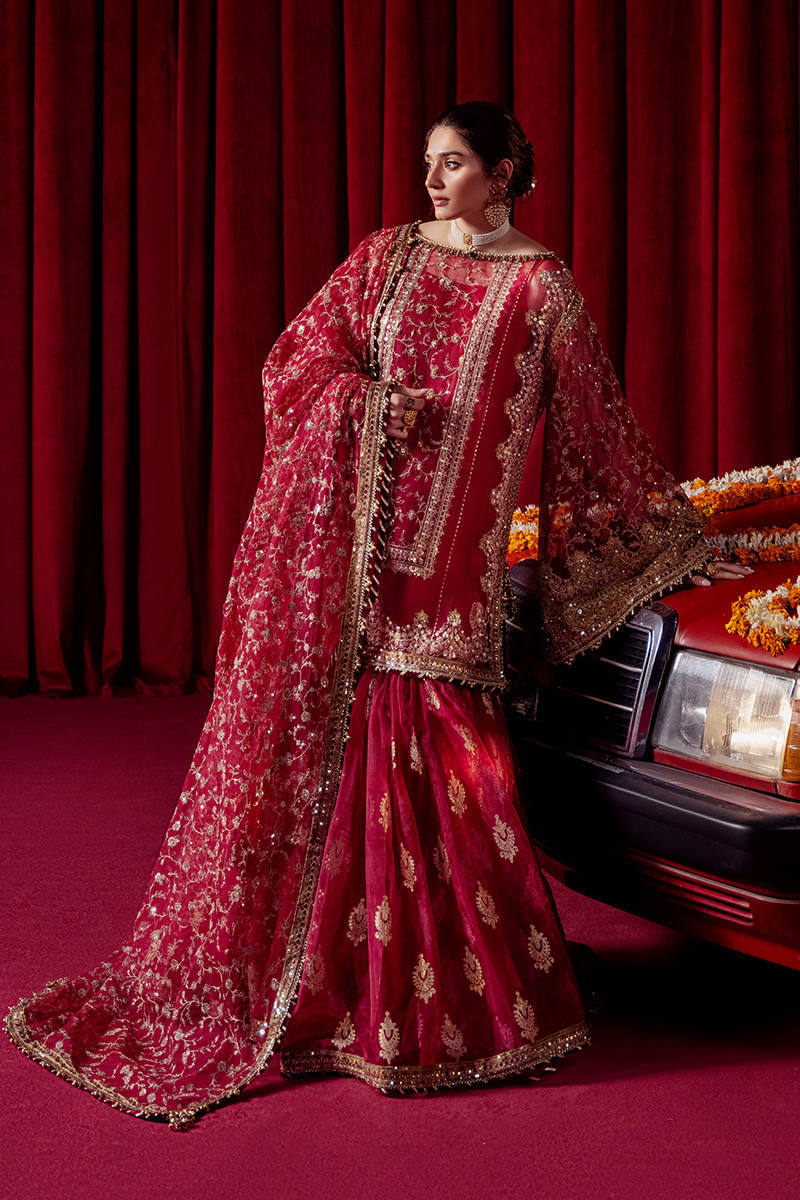MNR | Zarlish Festive Formals | Leela XS Red Organza
