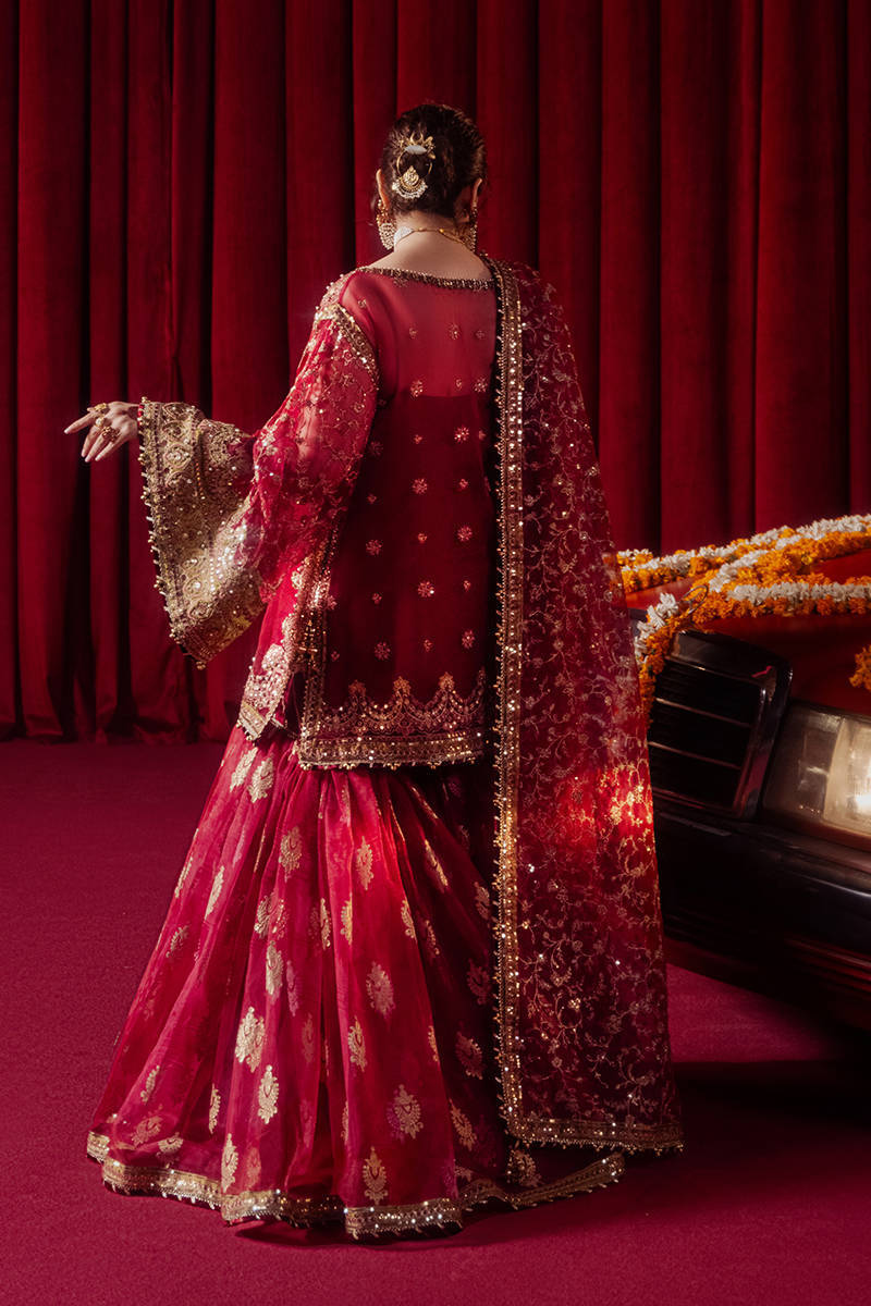 MNR | Zarlish Festive Formals | Leela XS Red Organza