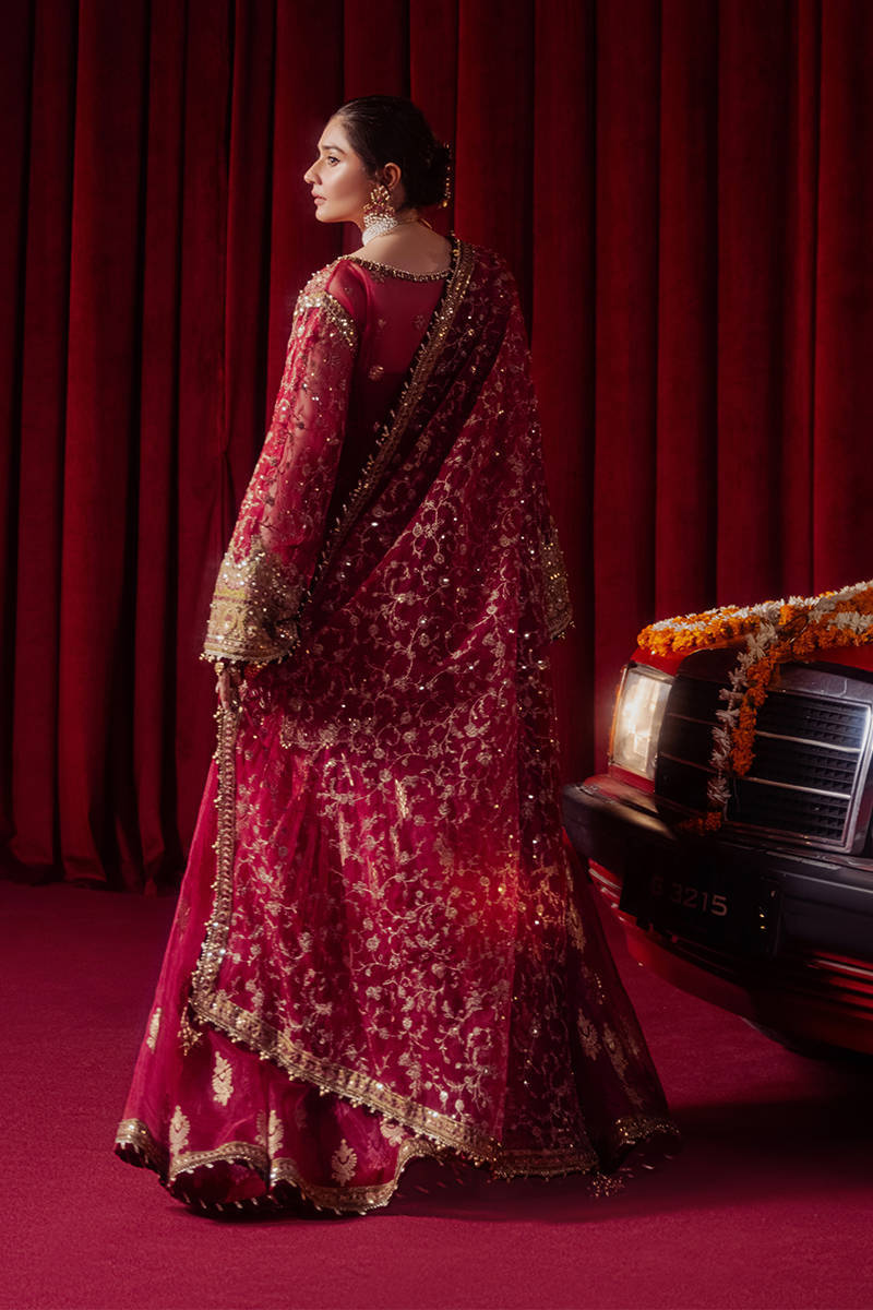 MNR | Zarlish Festive Formals | Leela Custom Size Red Organza