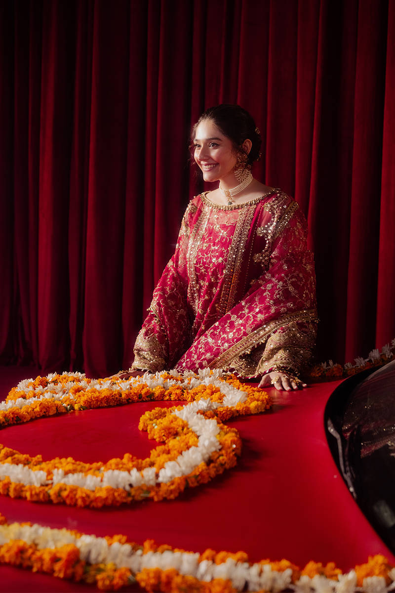 MNR | Zarlish Festive Formals | Leela XL Red Organza