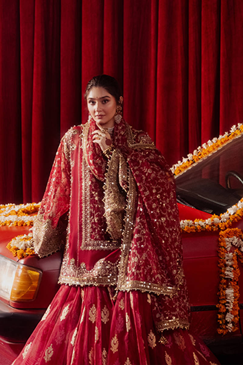 MNR | Zarlish Festive Formals | Leela M Red Organza