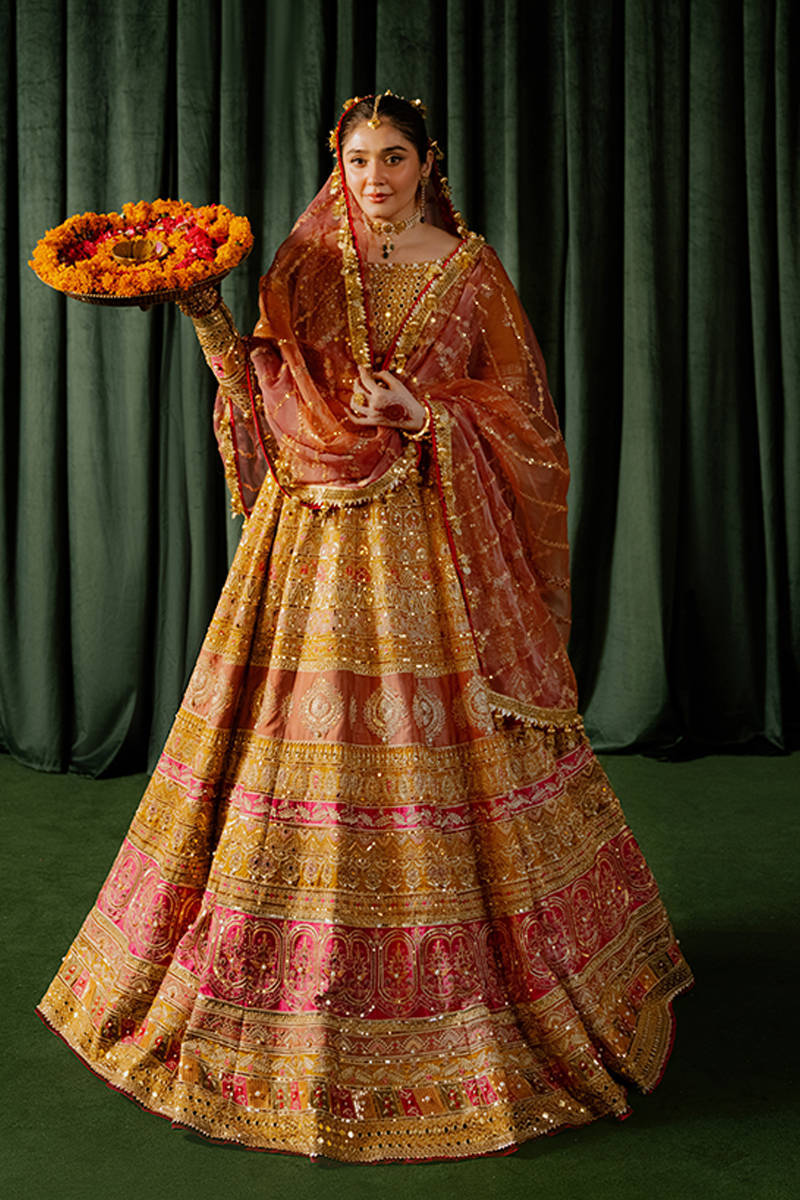 MNR | Zarlish Festive Formals | Meher XS Mustard Yellow Indian Silk