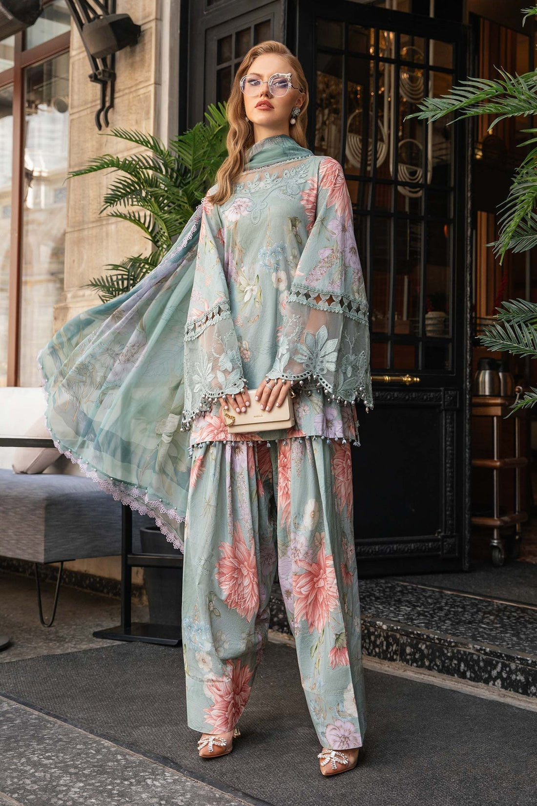 Maria B | M Prints Fall Edit 24 |  MPT-2306-A - Pakistani Designer Dress - by Maria B | Type: Luxury - 100% Original at Saira Sultan