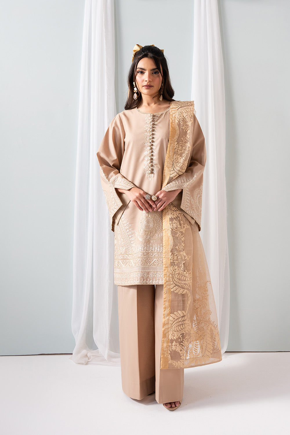 Maryum N Maria | Zuhur 25 | SELAH XS Lawn Beige