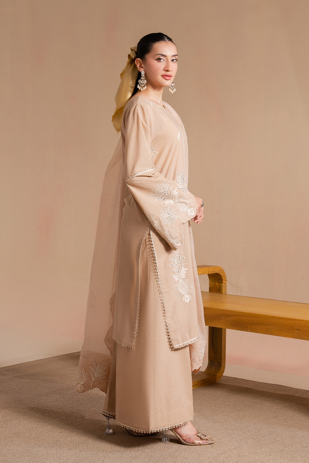 Maryum N Maria | Belle Pret | VEYRON - MS50171 M Beige Organza