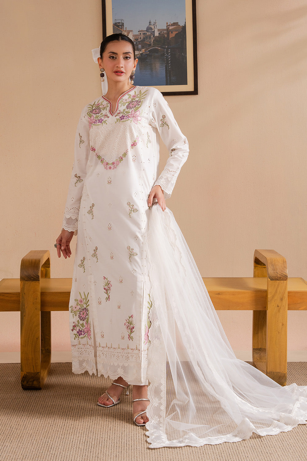 Maryum N Maria | Belle Pret | ZYRA - MS50177 S White Organza
