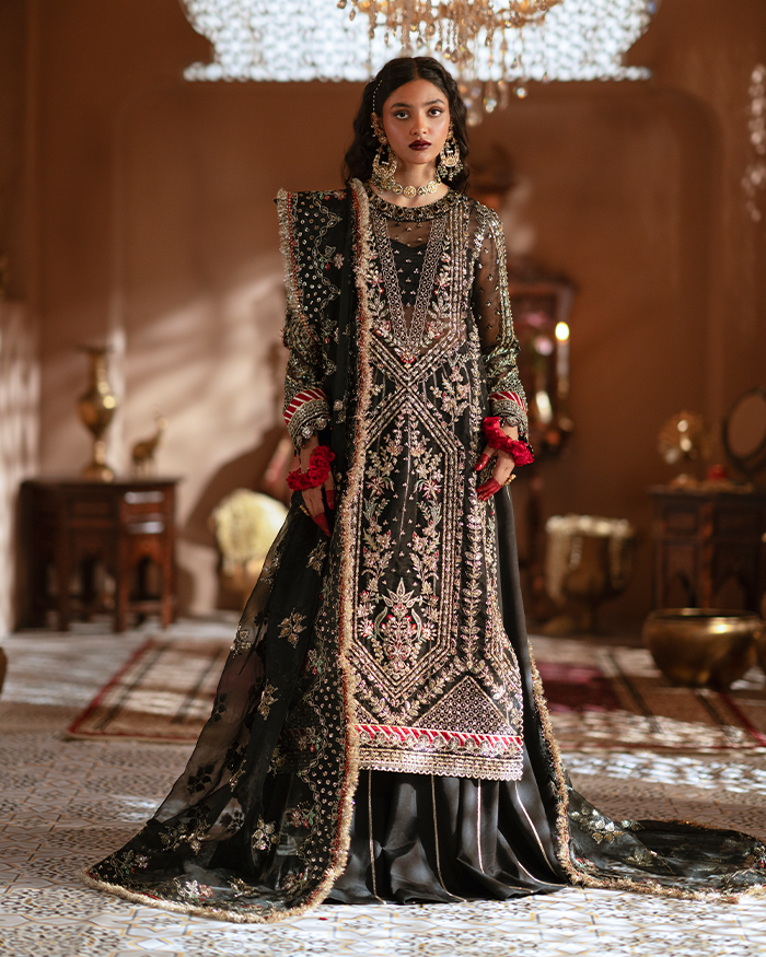 Zevk | Mughal Raniya | Chand Begum XS Black Organza