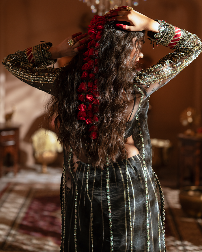 Zevk | Mughal Raniya | Chand Begum XL Black Organza