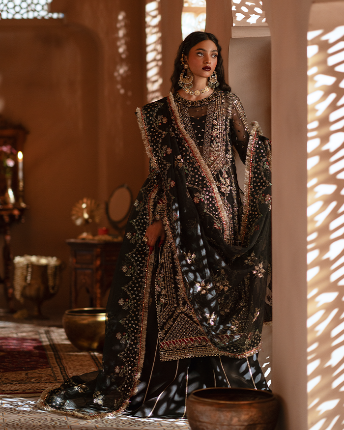 Zevk | Mughal Raniya | Chand Begum Custom Size Black Organza