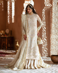 Zevk | Mughal Raniya | Ruhaani Begum Custom Size Off White Organza