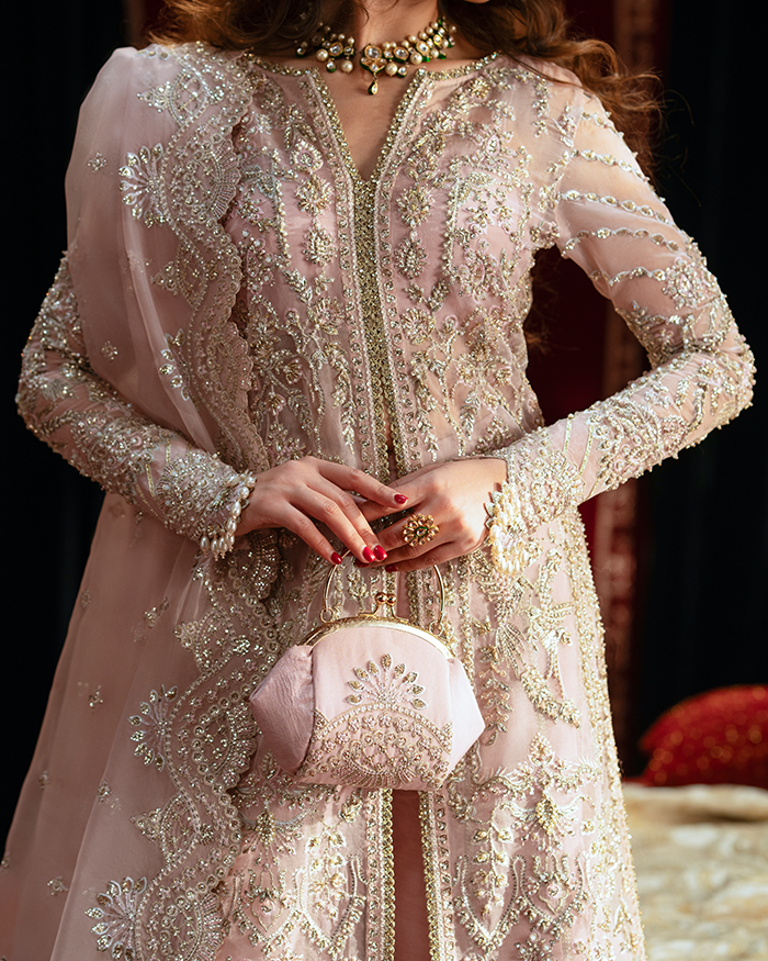 Zevk | Mughal Raniya | Nur Jahan Begum M Light Pink Organza