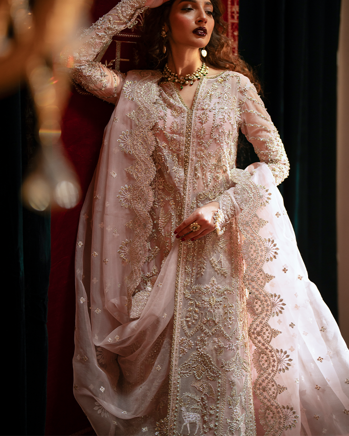 Zevk | Mughal Raniya | Nur Jahan Begum XL Light Pink Organza