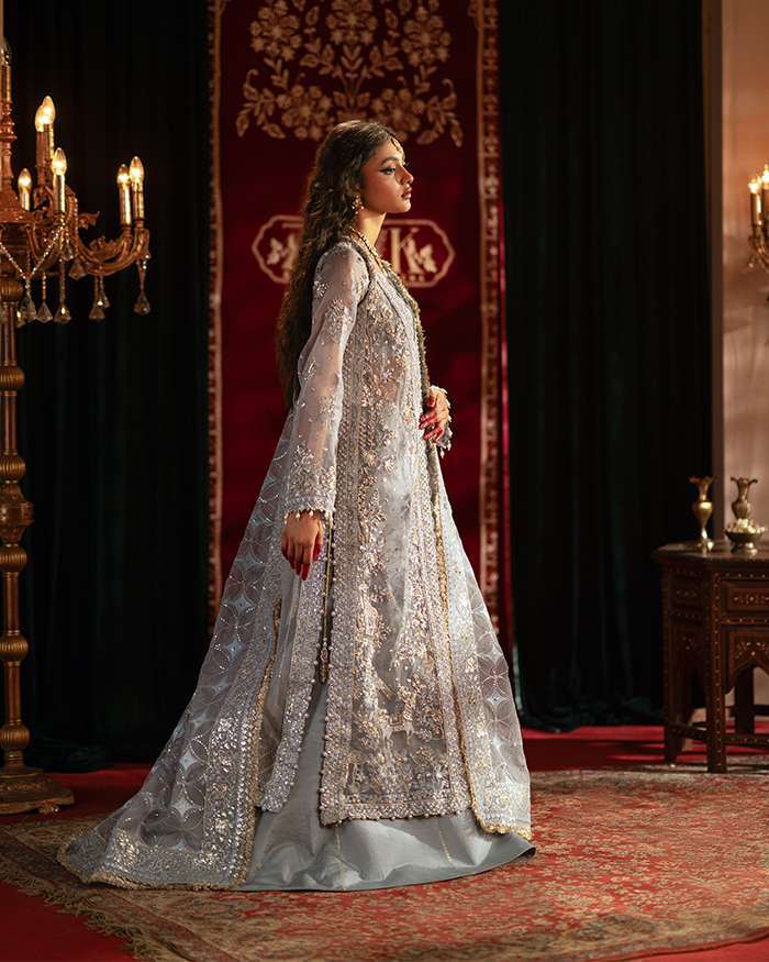 Zevk | Mughal Raniya | Mughal Rani XS Gray Organza