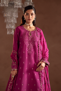 Emaan Adeel | Selene Formals | FIORA L Magenta Korean Raw Silk