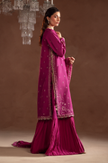 Emaan Adeel | Selene Formals | FIORA Custom Size Magenta Korean Raw Silk