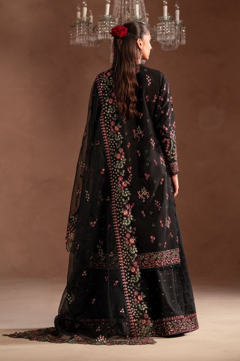 Emaan Adeel | Selene Formals | AMARAE XS Black Korean Raw Silk