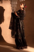 Emaan Adeel | Selene Formals | AMARAE XL Black Korean Raw Silk