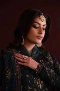 Emaan Adeel | Nooresha Formals 25 | Kavya M Deep Green Chiffon